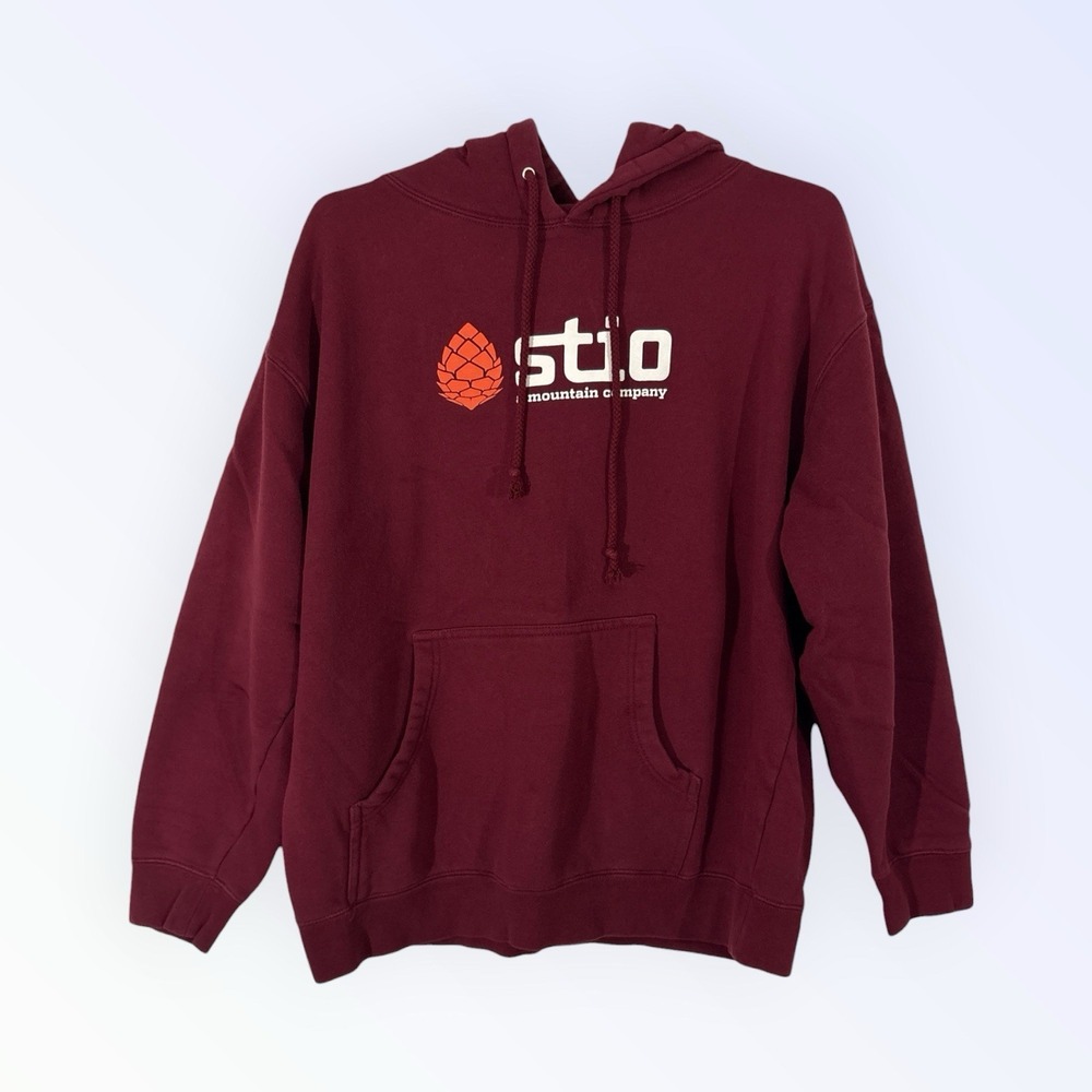 STIO SWEATSHIRT HOODIE MENS LARGE MAROON
